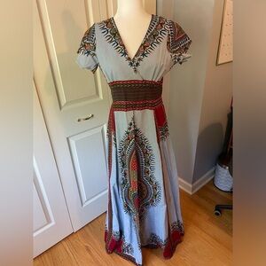 South African Print Maxi Dress Marguerite Designs size 6